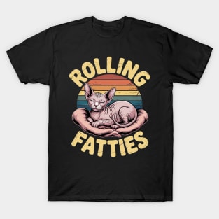Rolling Fatties Sphynx Cat Breed Mom Dad Kitten T-Shirt